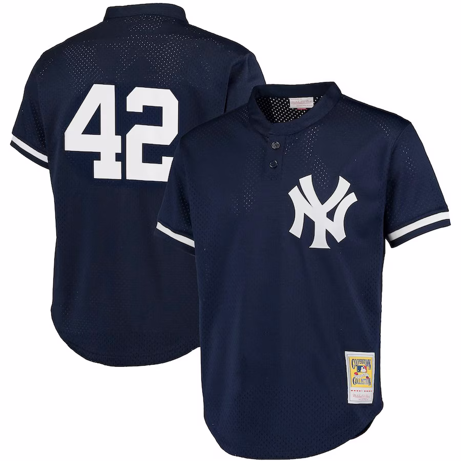 Men's New York Yankees Mariano Rivera Mitchell & Ness Navy Cooperstown Collection Big & Tall Mesh Batting Practice Jersey - Ujersey Shop