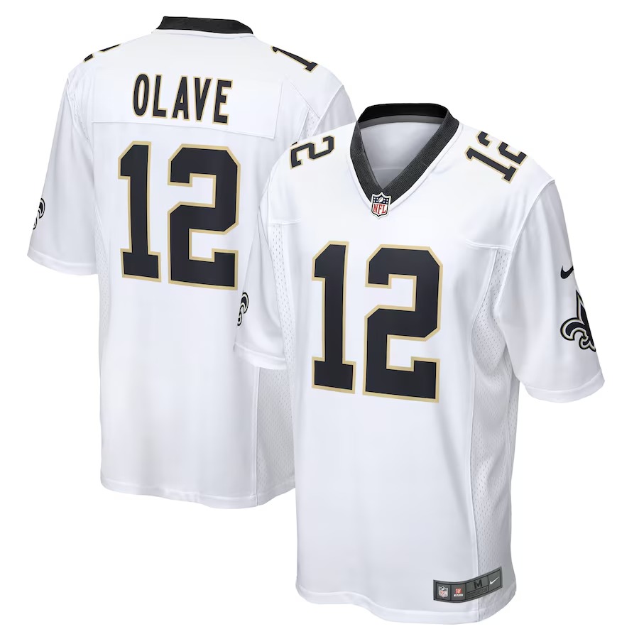 Men's New Orleans Saints Chris Olave Nike White Game Player Jersey - Ujersey Shop