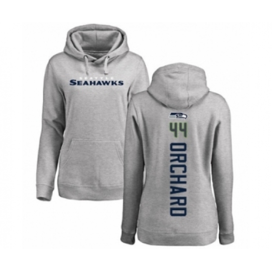 Football Women's Seattle Seahawks #44 Nate Orchard Ash Backer Pullover Hoodie - Ujersey Shop