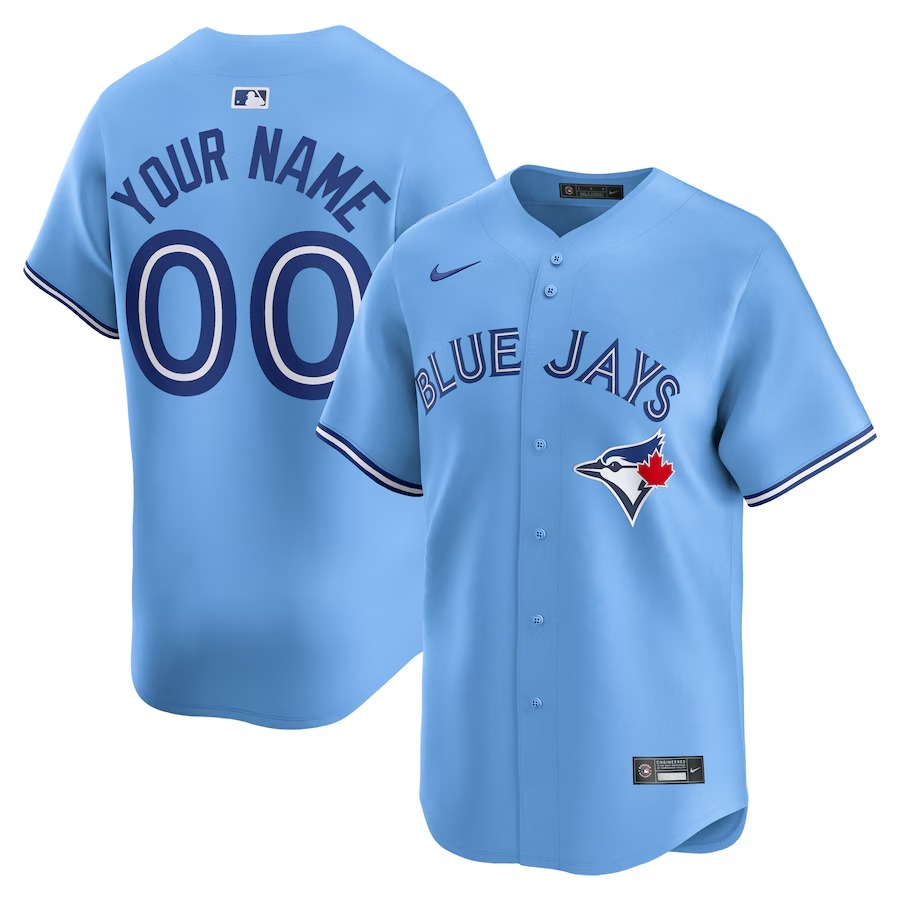 Men's Toronto Blue Jays  Nike Light Blue  Alternate Limited Custom Jersey - Ujersey Shop