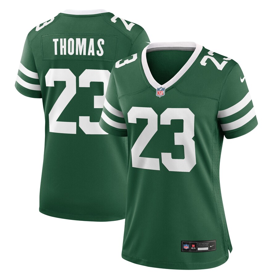 Women's New York Jets Azareye'h Thomas Nike Legacy Green Team Game Jersey - Ujersey Shop