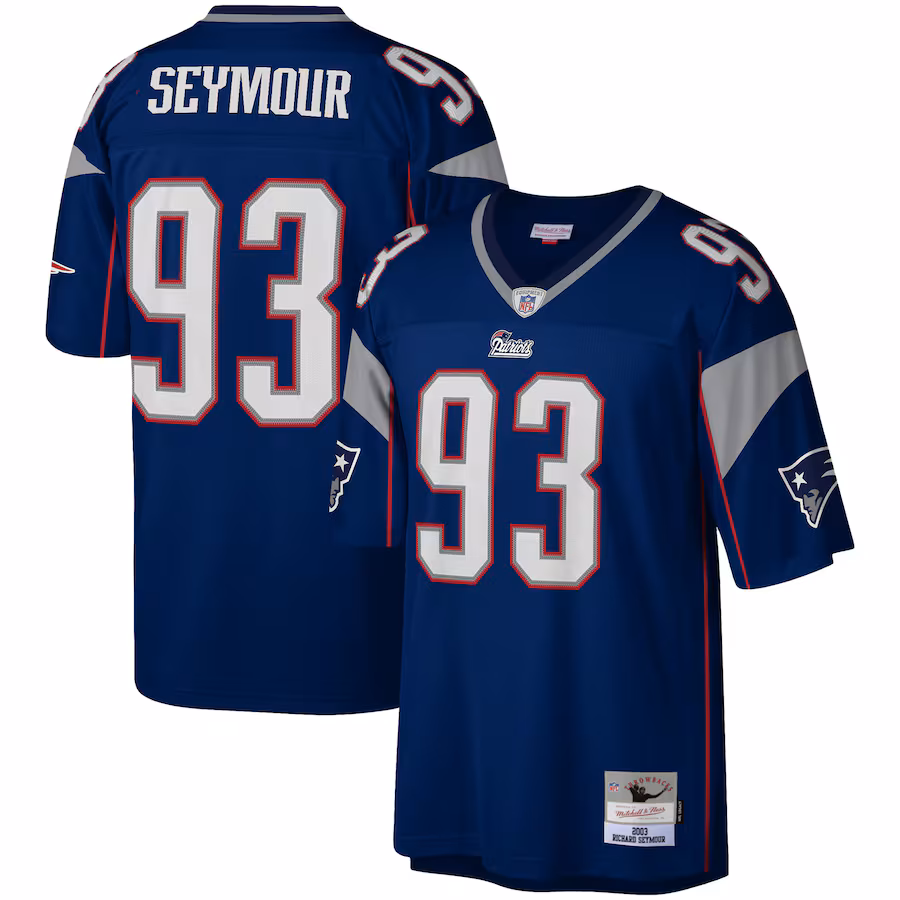 Men's New England Patriots Richard Seymour Mitchell & Ness Navy Legacy Replica Jersey - Ujersey Shop