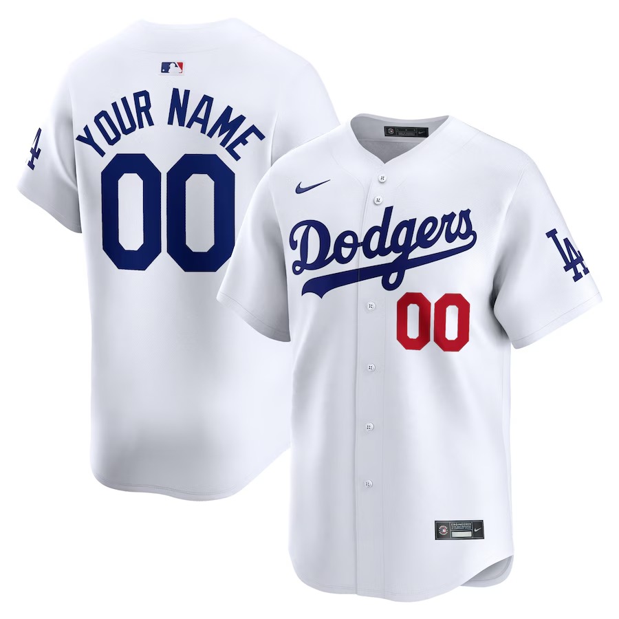 Youth Los Angeles Dodgers Nike White Home Limited Custom Jersey - Ujersey Shop