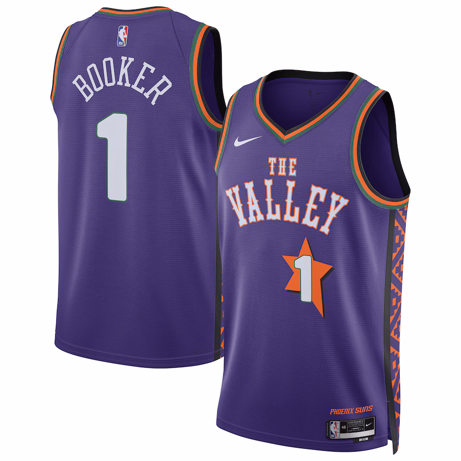 Unisex Phoenix Suns Devin Booker Nike Purple 2024/25 Swingman Player Jersey - City Edition - Ujersey Shop