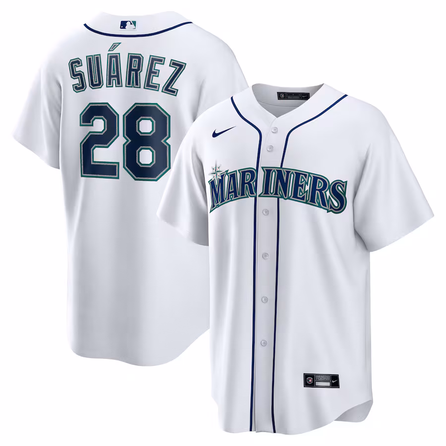 Men's Seattle Mariners Eugenio Suárez Nike White Home Replica Player Jersey - Ujersey Shop