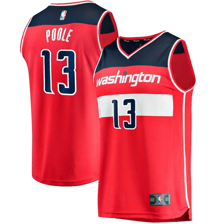 Men's Washington Wizards Jordan Poole Fanatics Red Fast Break Player Jersey - Icon Edition - Ujersey Shop