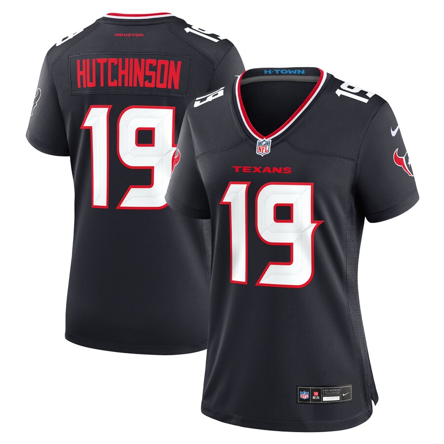 Women's Houston Texans Xavier Hutchinson Nike Navy Team Game Jersey - Ujersey Shop