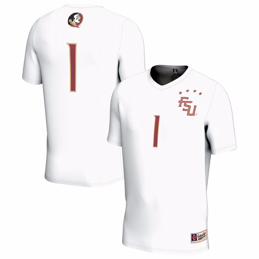 Unisex GameDay Greats #1 White Florida State Seminoles Lightweight Collegiate Soccer Fashion Jersey - Ujersey Shop