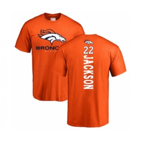 Football Denver Broncos #22 Kareem Jackson Orange Backer T-Shirt - Ujersey Shop