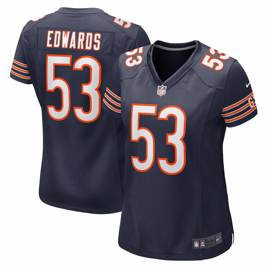 Women's Chicago Bears TJ Edwards Nike Navy Game Player Jersey - Ujersey Shop
