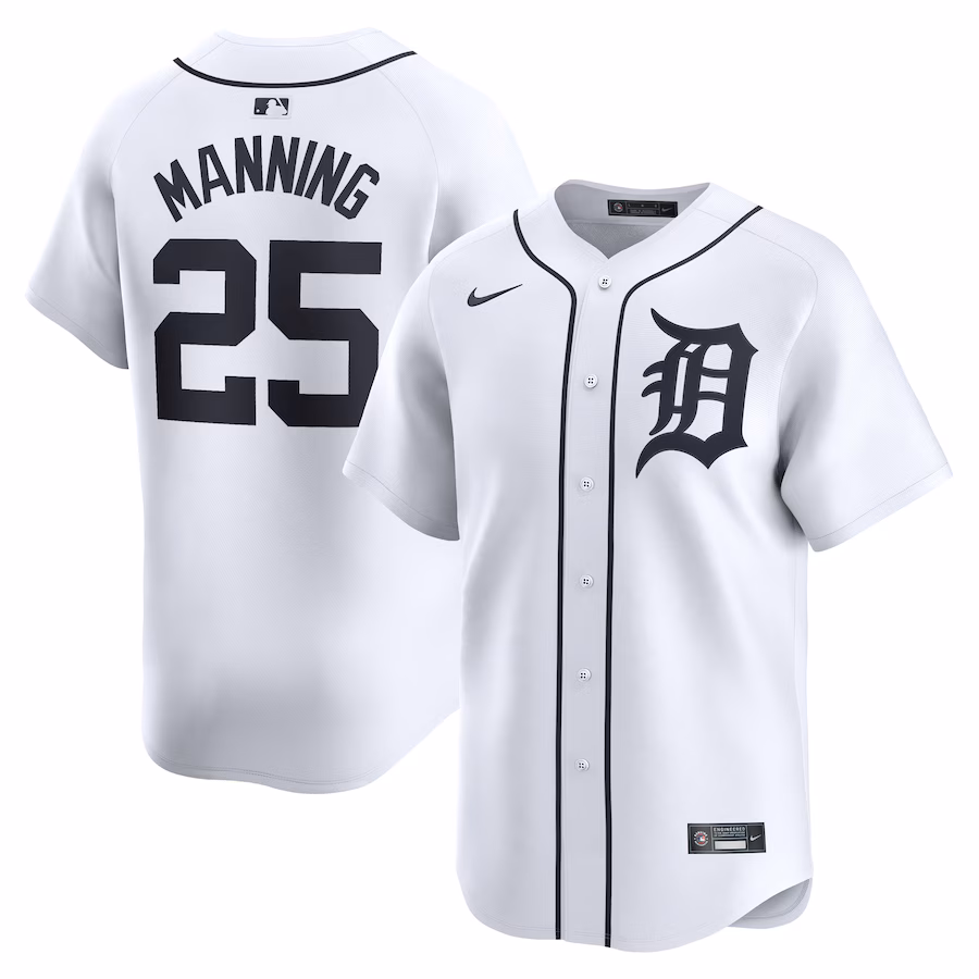 Men's Detroit Tigers Matt Manning Nike White Home Limited Player Jersey - Ujersey Shop