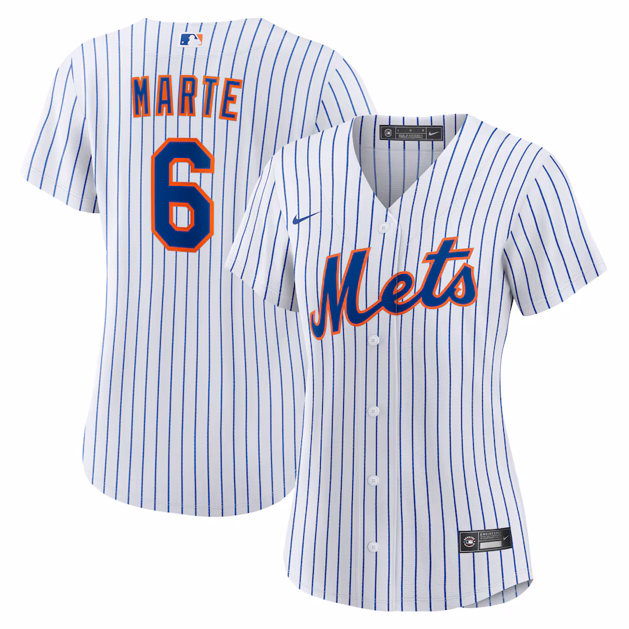 Women's New York Mets Starling Marte Nike White Home Replica Player Jersey - Ujersey Shop