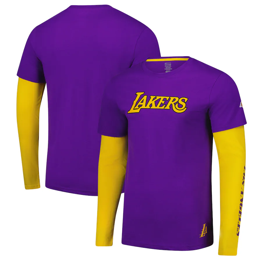 Unisex Los Angeles Lakers Stadium Essentials Purple Spectator 2fer Long Sleeve  T-Shirt - Ujersey Shop