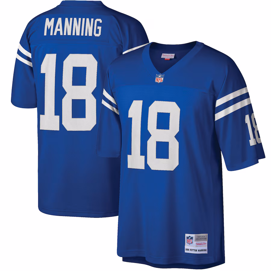 Men's Indianapolis Colts Peyton Manning Mitchell & Ness Royal Big & Tall 1998 Retired Player Replica Jersey - Ujersey Shop