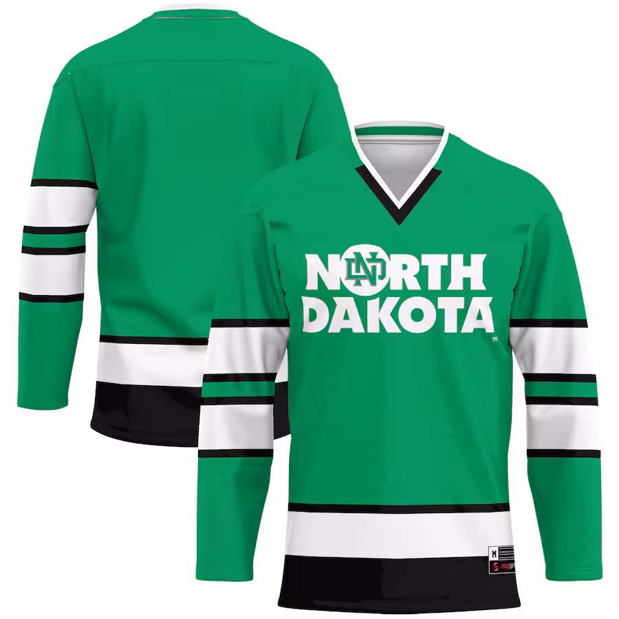 Men's GameDay Greats Kelly Green North Dakota Hockey Jersey - Ujersey Shop