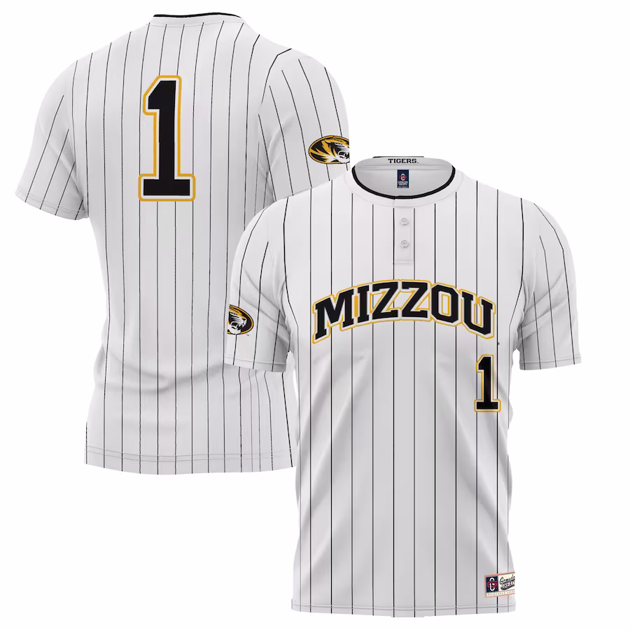 #1 Missouri Tigers GameDay Greats Unisex Lightweight Softball Jersey - White - Ujersey Shop