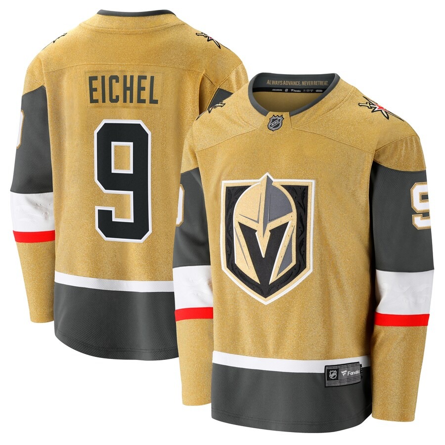 Men's Vegas Golden Knights Jack Eichel Fanatics Branded Gold Home Breakaway Jersey - Ujersey Shop