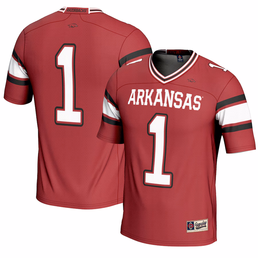 Youth GameDay Greats #1 Cardinal Arkansas Razorbacks Football Jersey - Ujersey Shop