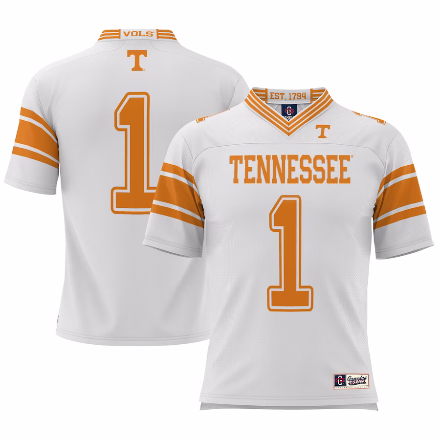 #1 Tennessee Volunteers GameDay Greats Youth Football Jersey - White - Ujersey Shop