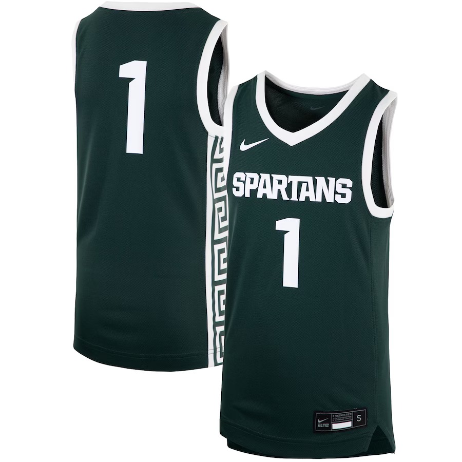 Youth Nike #1 Green Michigan State Spartans Team Replica Basketball Jersey - Ujersey Shop