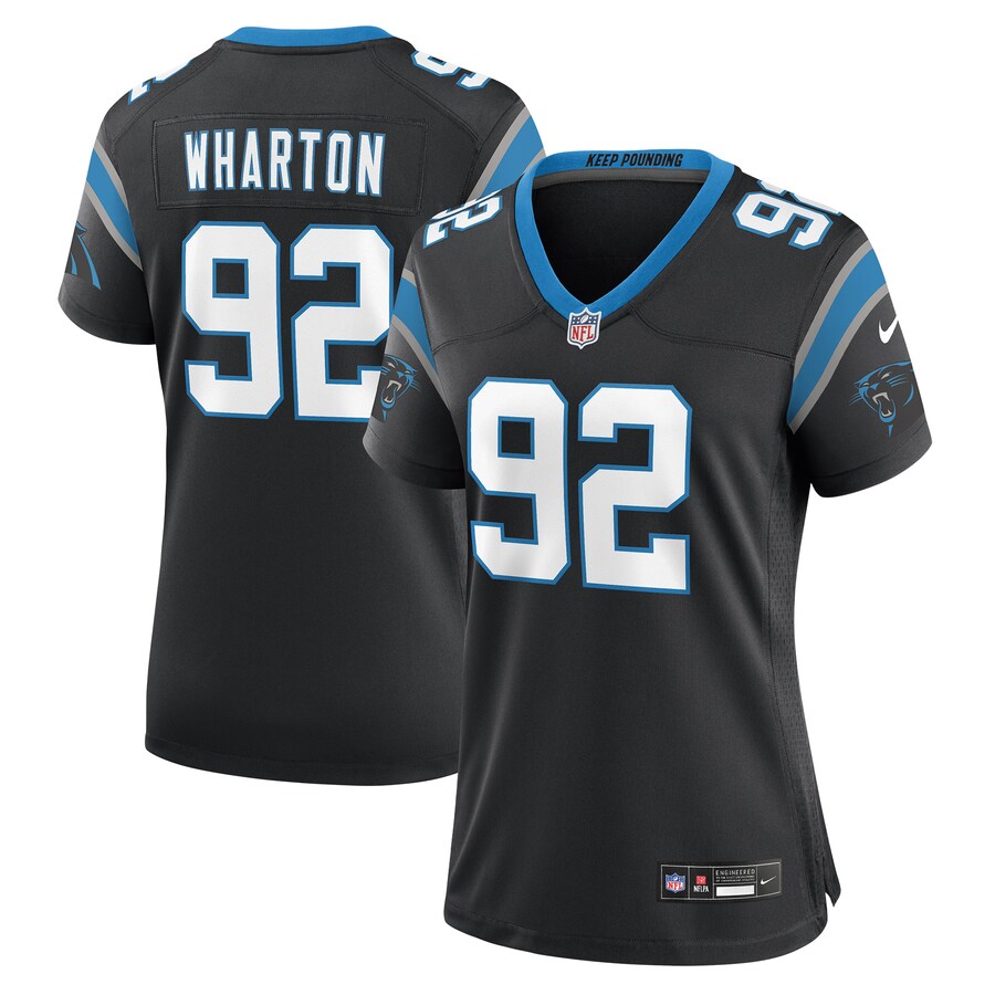 Women's Carolina Panthers Tershawn Wharton Nike Black Team Game Jersey - Ujersey Shop