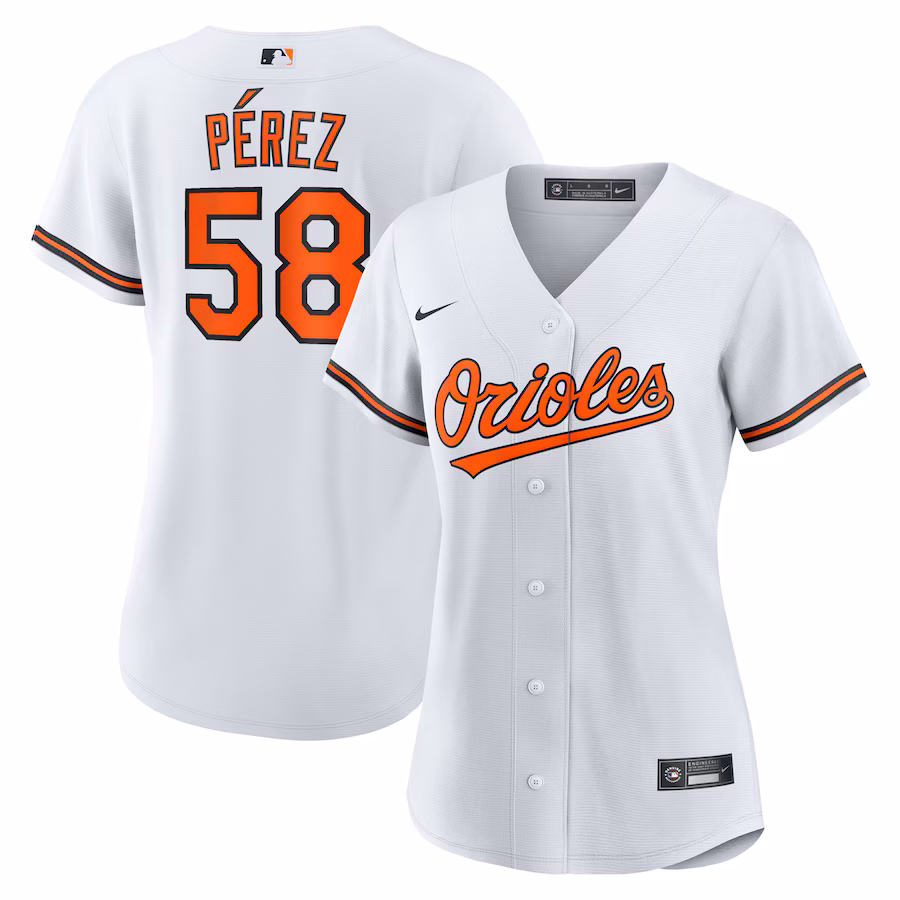 Women's Baltimore Orioles Cionel Pérez Nike White Home Replica Jersey - Ujersey Shop