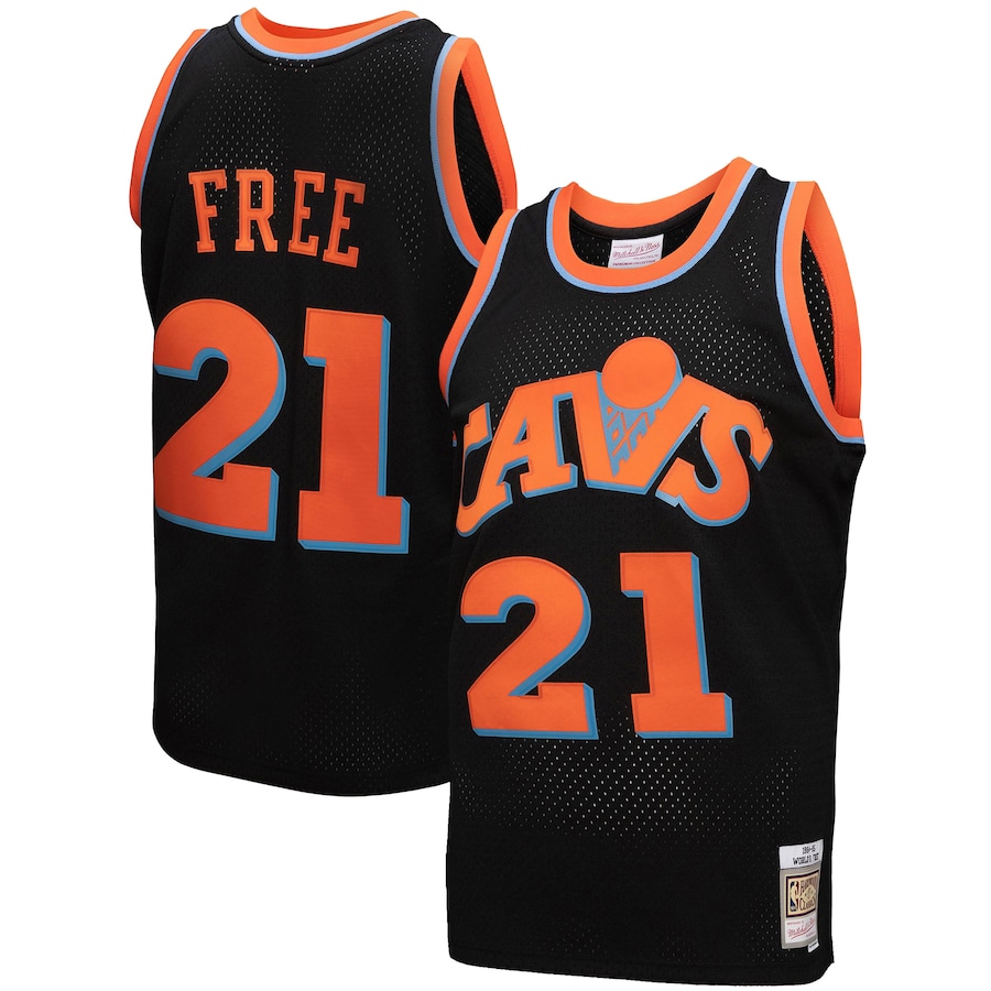 Men's Cleveland Cavaliers Mitchell & Ness Black 1984-85 Hardwood Classics World B. Free Reload 3.0 Swingman Jersey - Ujersey Shop