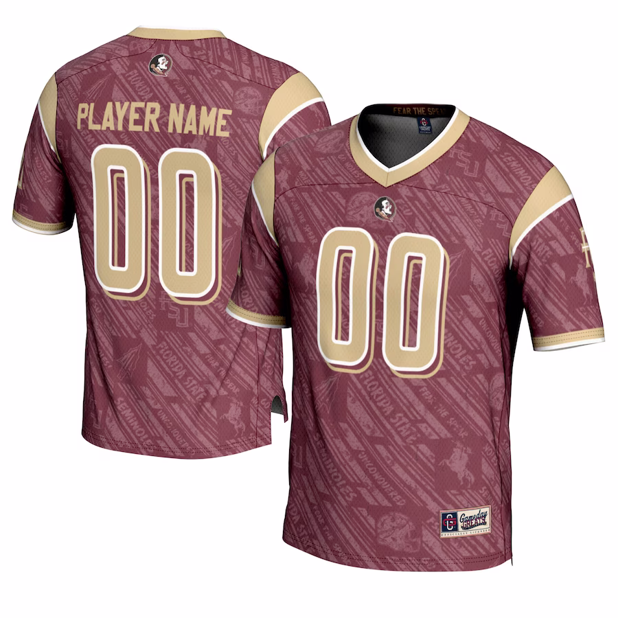 Florida State Seminoles GameDay Greats Highlight Print NIL Pick-A-Player Football Jersey - Garnet - Ujersey Shop