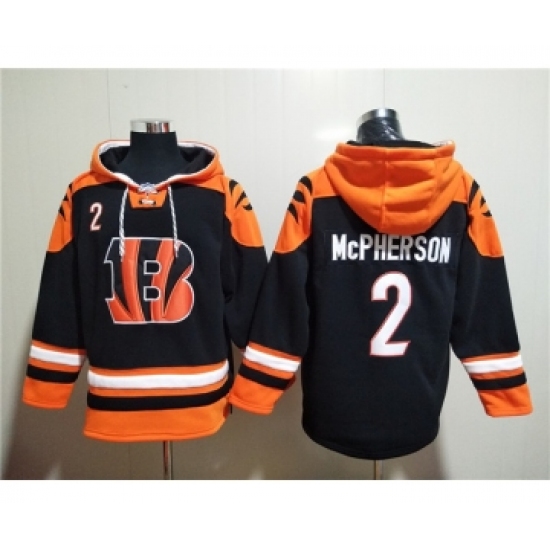 Men's Cincinnati Bengals #2 Evan McPherson Orange Black Ageless Must-Have Lace-Up Pullover Hoodie - Ujersey Shop