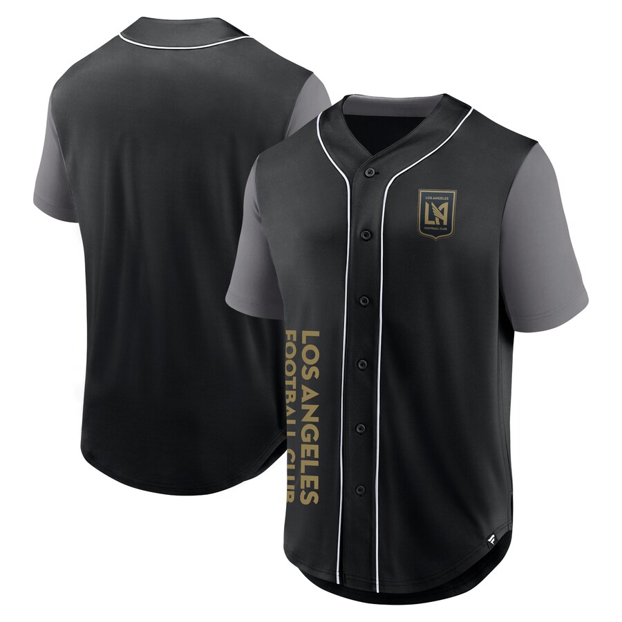 Men's LAFC Fanatics Black Balance Fashion Baseball Jersey - Ujersey Shop