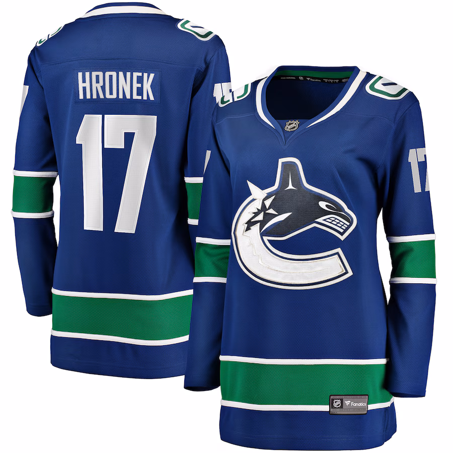 Women's Vancouver Canucks Filip Hronek Fanatics Blue Home Breakaway Jersey - Ujersey Shop