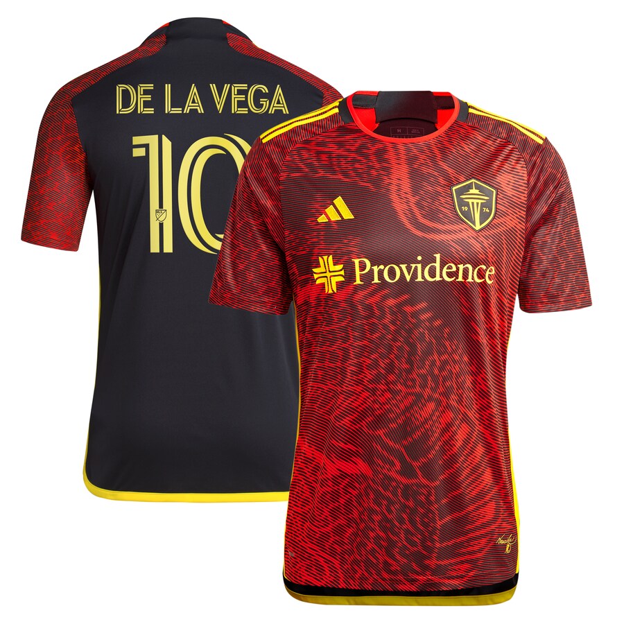 Men's Seattle Sounders FC Pedro de la Vega adidas Red 2024 The Bruce Lee Kit Replica Player Jersey - Ujersey Shop