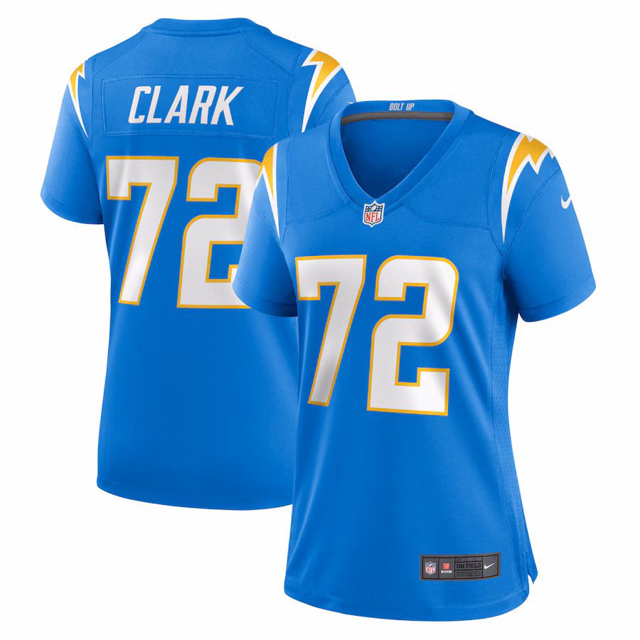 Women's Los Angeles Chargers Jerrod Clark Nike  Powder Blue Team Game Jersey - Ujersey Shop