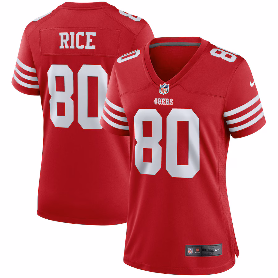 Women's San Francisco 49ers Jerry Rice Nike Scarlet Retired Player Game Jersey - Ujersey Shop