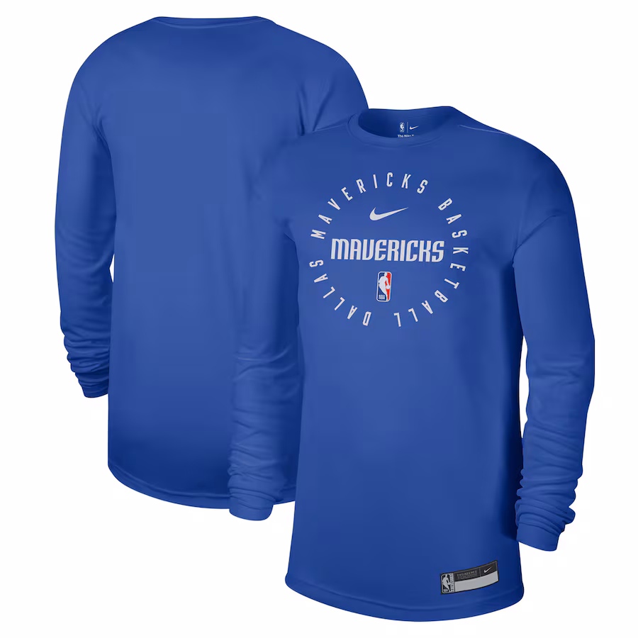 Men's Dallas Mavericks Nike Blue 2024/25 Legend On-Court Practice Long Sleeve T-Shirt - Ujersey Shop