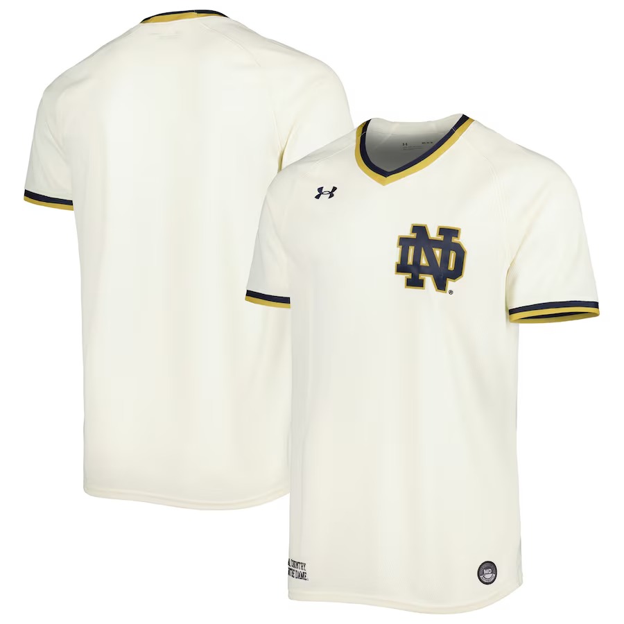 Men's Under Armour Cream Notre Dame Fighting Irish Replica Baseball Jersey - Ujersey Shop