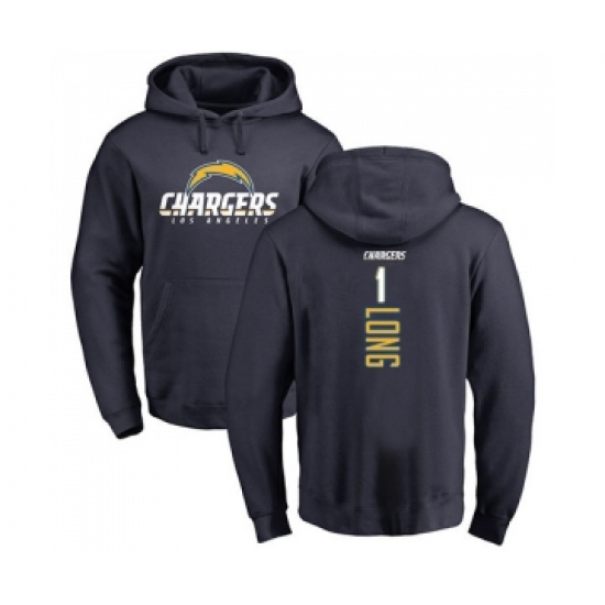 Football Los Angeles Chargers #1 Ty Long Navy Blue Backer Pullover Hoodie - Ujersey Shop
