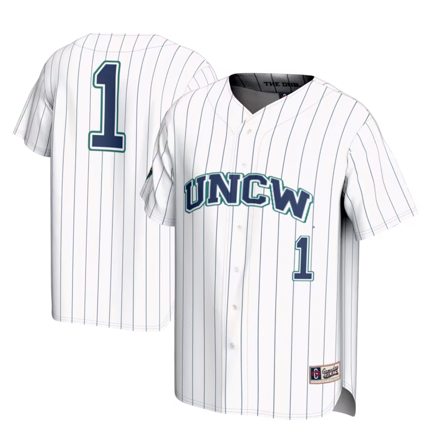 #1 UNC Wilmington Seahawks GameDay Greats Lightweight Baseball Fashion Jersey - White - Ujersey Shop
