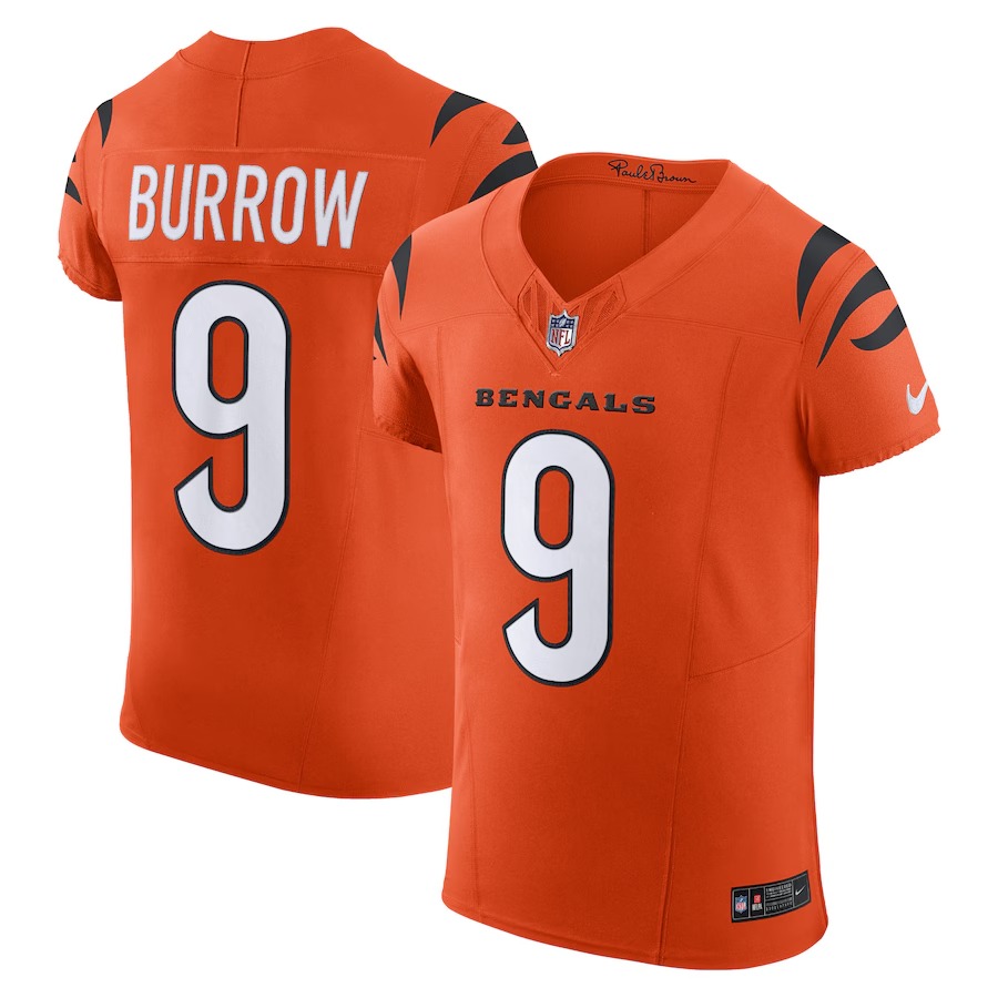 Men's Cincinnati Bengals Joe Burrow Nike Orange Vapor F.U.S.E. Elite Jersey - Ujersey Shop