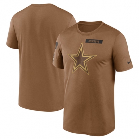 Men's Dallas Cowboys 2023 Brown Salute To Service Legend Performance T Shirt - Ujersey Shop