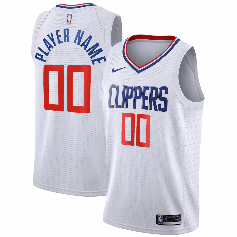 Men's LA Clippers Nike White 2020/21 Swingman Custom Jersey - Association Edition - Ujersey Shop