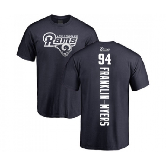 Football Los Angeles Rams #94 John Franklin-Myers Navy Blue Backer T-Shirt - Ujersey Shop