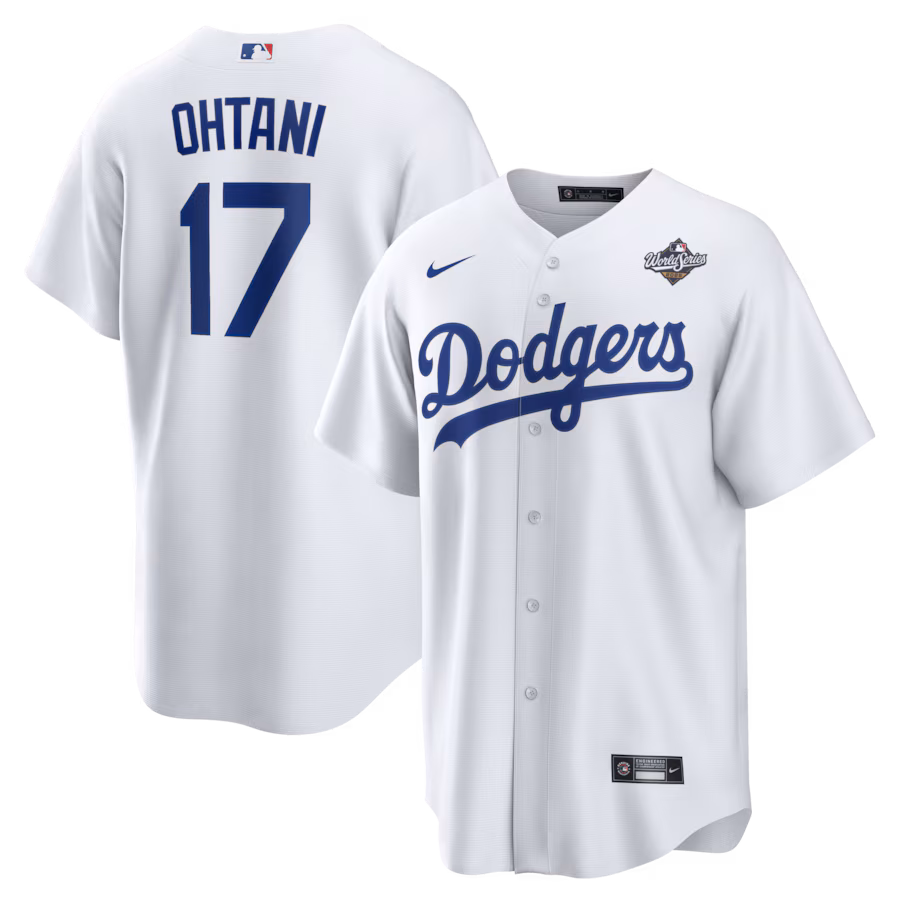 Men's Los Angeles Dodgers Shohei Ohtani Nike White 2025 World Series Home Replica Player Jersey - Ujersey Shop