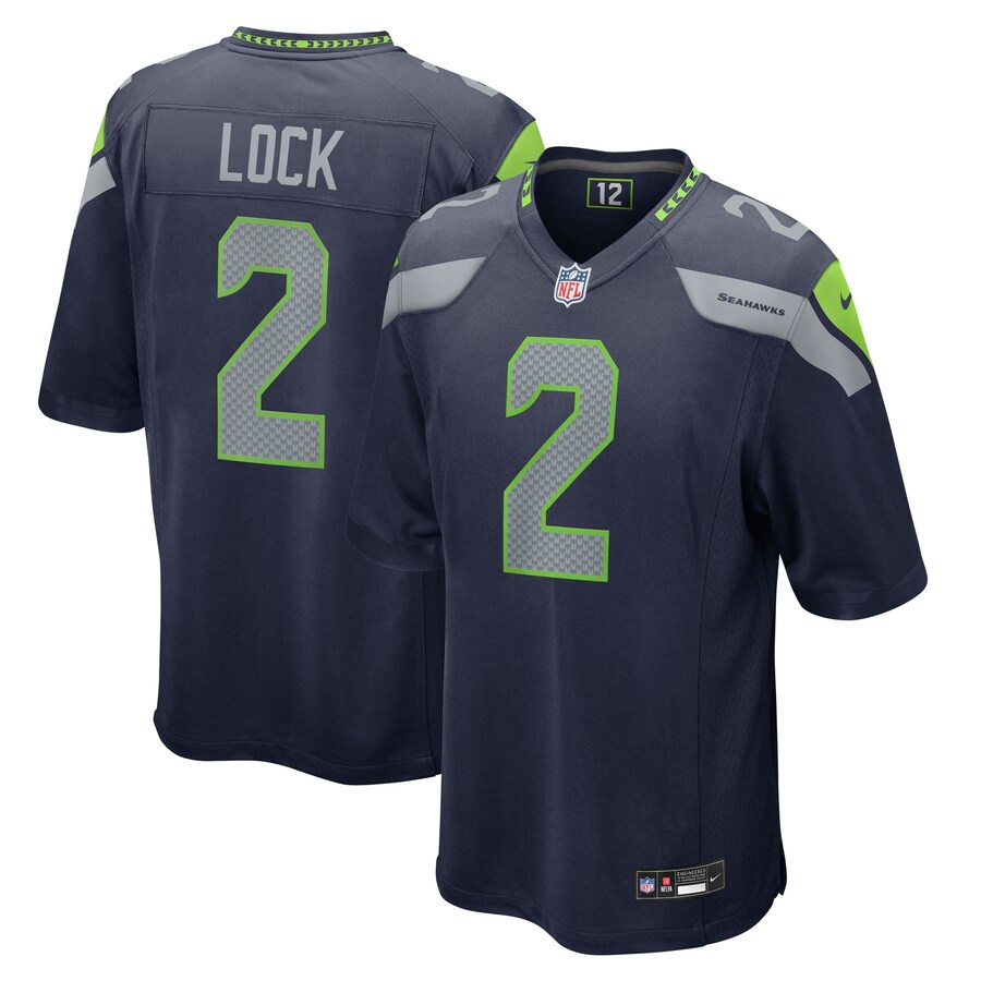 Men's Seattle Seahawks Drew Lock Nike College Navy Team Game Jersey - Ujersey Shop