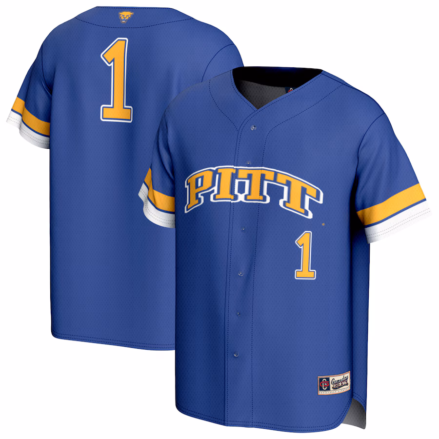 Unisex GameDay Greats #1 Royal Pitt Panthers Lightweight Collegiate Baseball Fashion Jersey - Ujersey Shop