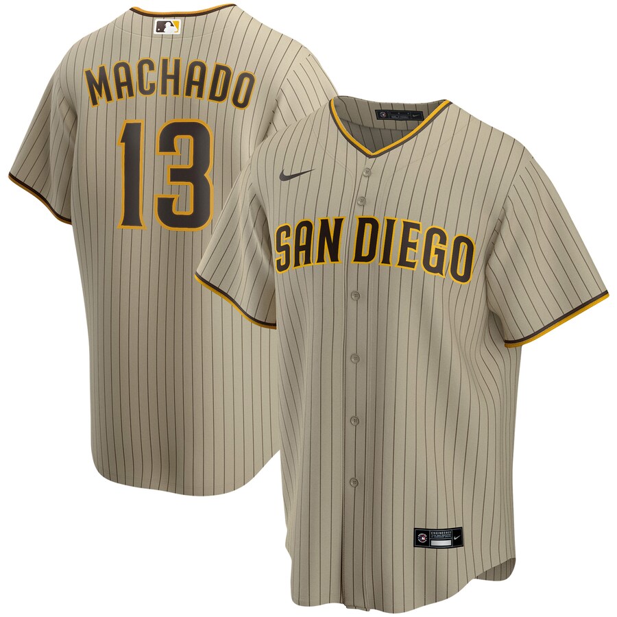 Men's San Diego Padres Manny Machado Nike Tan Alternate Replica Player Jersey - Ujersey Shop