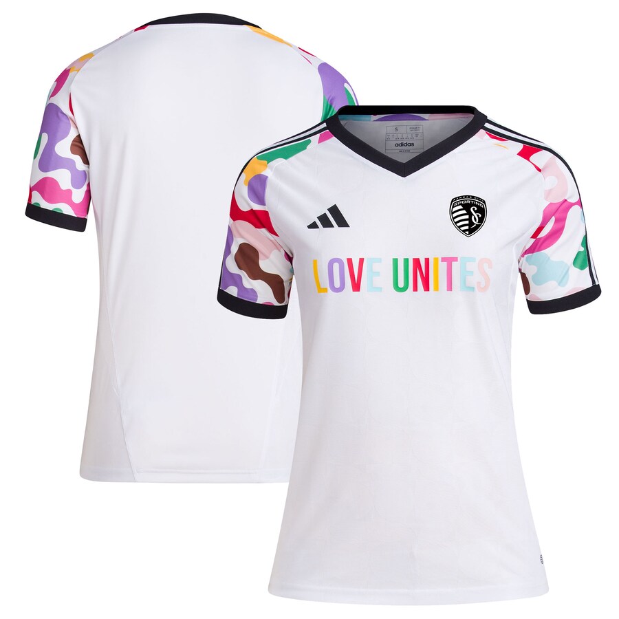 Women's Sporting Kansas City adidas White 2023 Pride Pre-Match Top - Ujersey Shop