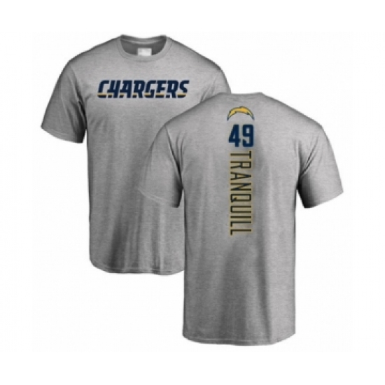 Football Los Angeles Chargers #49 Drue Tranquill Ash Backer T-Shirt - Ujersey Shop