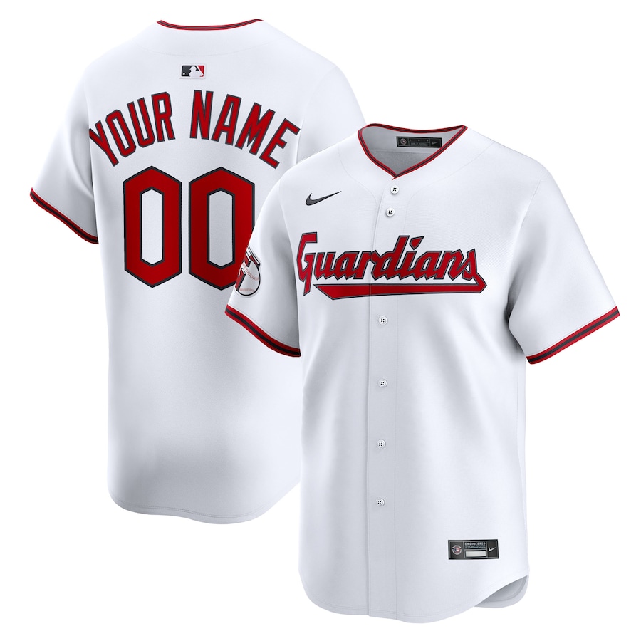 Youth Cleveland Guardians Nike White Home Limited Custom Jersey - Ujersey Shop