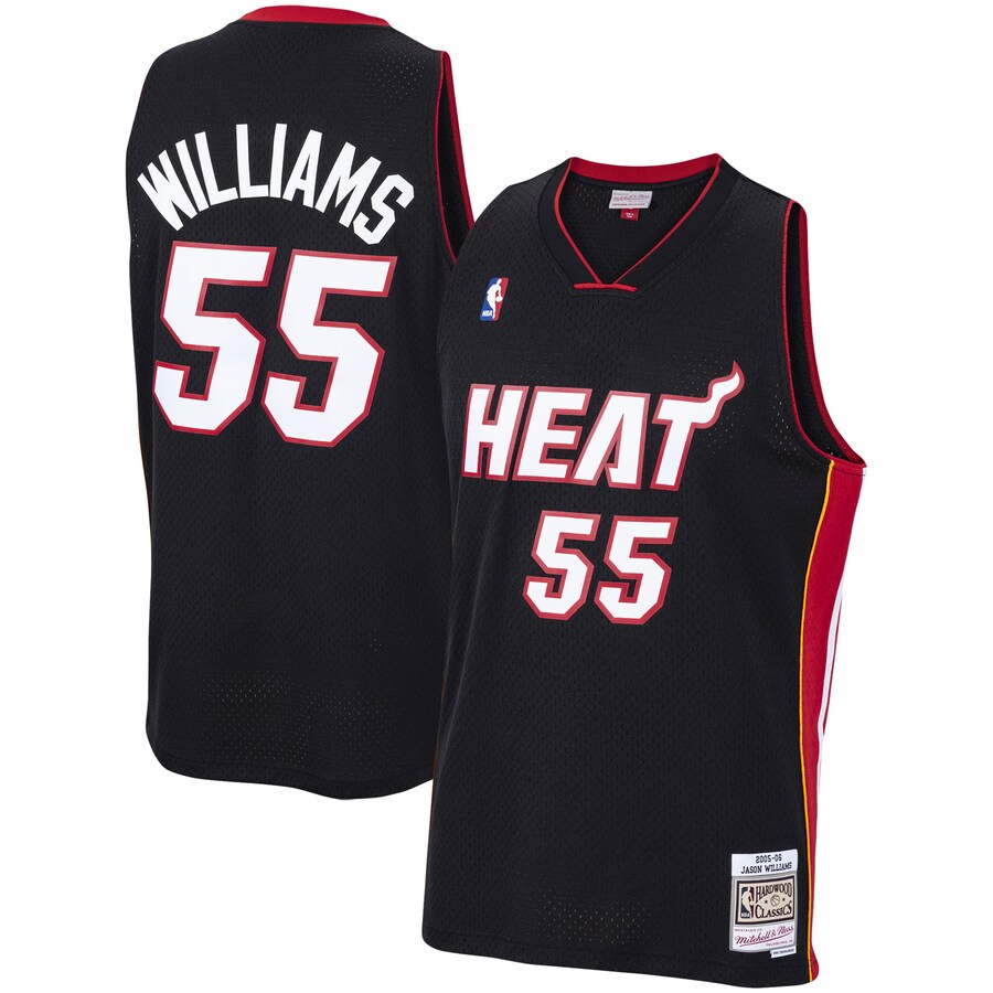 Men's Miami Heat Jason Williams Mitchell & Ness Black 2005/06 Hardwood Classics Swingman Jersey - Ujersey Shop